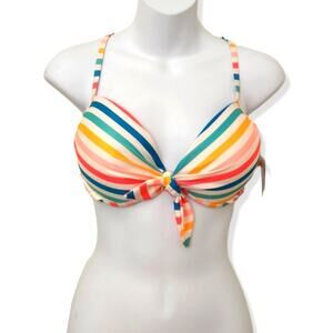Hot Water Multi-colored Push-up Bikini Top Size L